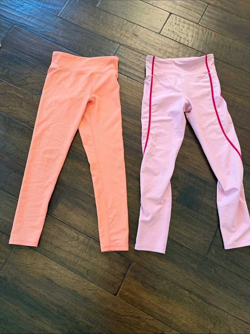 Old Navy Kids Leggings - Peach and Light Pink with Pink Trim